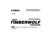 Yamaha 4x4 Timberwolf YFB250FWM Owner's Manual