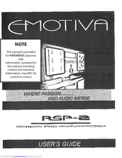 Emotiva RSP-2 User Manual