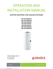 Dražice OKC 500 NTRR Operation And Installation Manual
