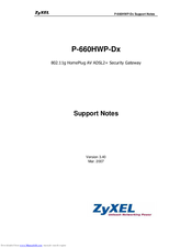 ZyXEL Communications P-660HWP-Dx Support Notes