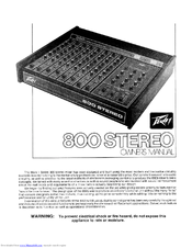 Peavey 800 Booster Owner's Manual
