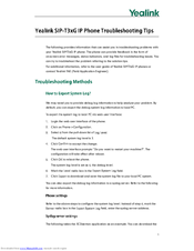 Yealink SIP-T3xG Troubleshooting Manual