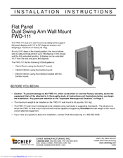 CHIEF FWD-111 Installation Instructions Manual