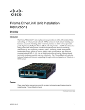 Cisco Prisma EtherLinX Installation Instructions Manual