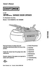 Craftsman 139.18458DM Owner's Manual
