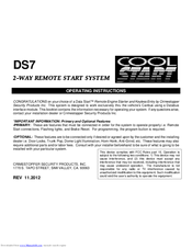 Cool Start DS7 Operating Instructions Manual
