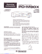 Pioneer PD-M90X Operating Instructions Manual