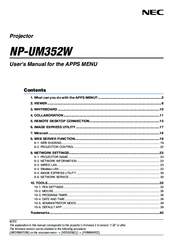 NEC NP-UM352W User Manual
