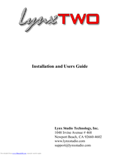 Lynx Studio Technology LynxTWO Installation And User Manual