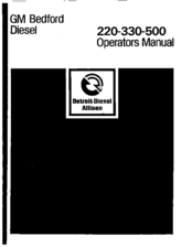 Detroit Diesel GM Bedford 330 Operator's Manual