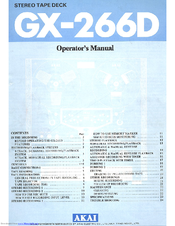akai GX-266D Operator's Manual