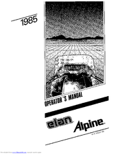 Ski-Doo Alpine 1985 Operator's Manual