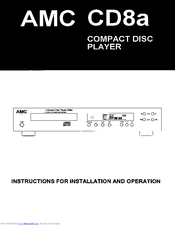 AMC CD8a Instructions For Installation And Operation Manual