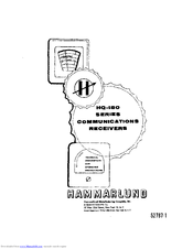 Hammarlund HQ-180A Series Technical Description And Operations Manual