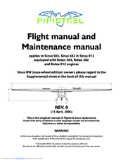 Pipistrel Sinus 912 Flight And Maintenance Manual
