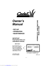 Cadet C-160H Owner's Manual