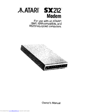Atari SX212 Owner's Manual