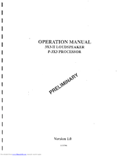 Apogee Sound P-3X3 Operation Manual
