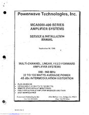 Powerwave Technologies MCA9000-400 Series Service & Installation Manual