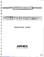 Aphex Expressor 651 Operating Manual