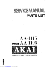 Akai AA-115 Service Manual