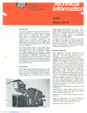 ARRI Arriflex Blimp 120 S Technical Information