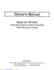 Jolida JD 1701BRC Owner's Manual