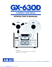 Akai GX-630D Operator's Manual
