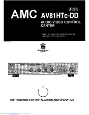 AMC AV81HTC-DD Instructions For Installation And Operation Manual