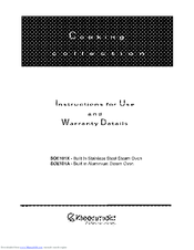 Kleenmaid SOE101A Instructions For Use And Warranty Details