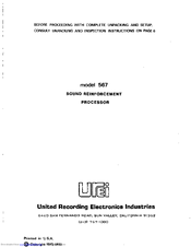 Universal Audio 567 User Manual