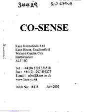 Kane Co-Sense Instructions Manual