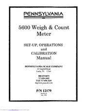 Pennsylvania 5600 Set-Up, Operations And Calibration Manual
