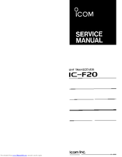 Icom IC-F20 Service Manual