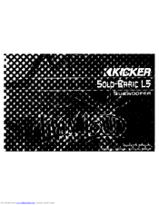 Kicker Solor-BaricS15L5 Owner's Manual