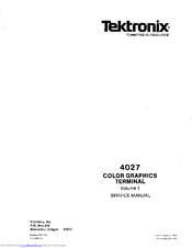Tektronix 4027 Service Manual