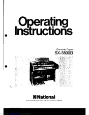 National SX-3800B Operating Instructions Manual