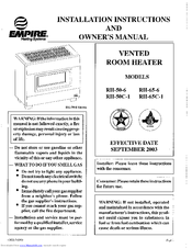 Empire RH-65C-1 Installation Instructions And Owner's Manual