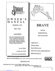 Brave BB 1526 Owner's Manual