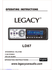 Legacy LD87 Operating Instructions Manual
