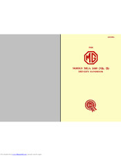 MG MGA 1600 (Mk. II) series Driver Manual
