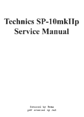 Technics SP-10 MKIIP Service Manual