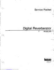 Lexicon M200 Service Packet