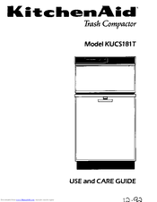 Kitchenaid KUCS181T Use And Care Manual