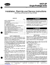 Carrier 50CP Installation, Start-Up And Service Instructions Manual