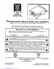 Bakers Pride HDTG-2448 Installation And Operating Instructions Manual