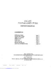 Hill Audio DX1500 Owner's Manual