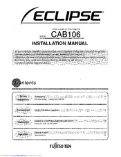 Eclipse cab106 Installation Manual