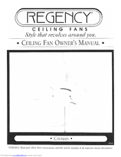 Regency Cayman Owner's Manual