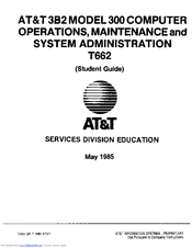 AT&T 3b2 3b2 300 Operations, Maintenance And System Administration